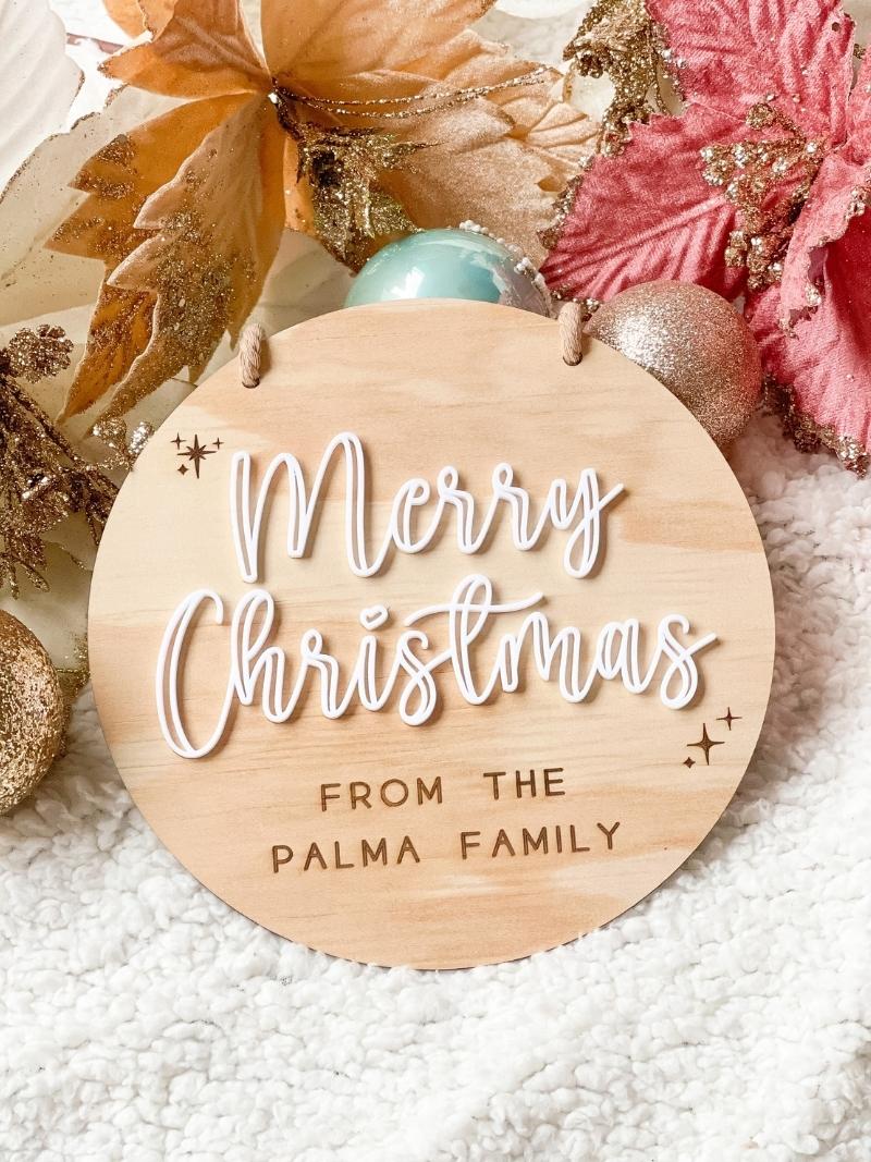 Merry Christmas Family Sign